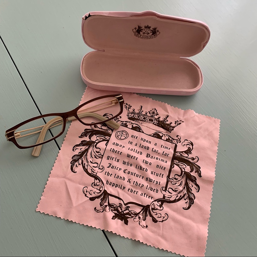 EUC Juicy Couture Glasses with Case and Cleaning Cloth